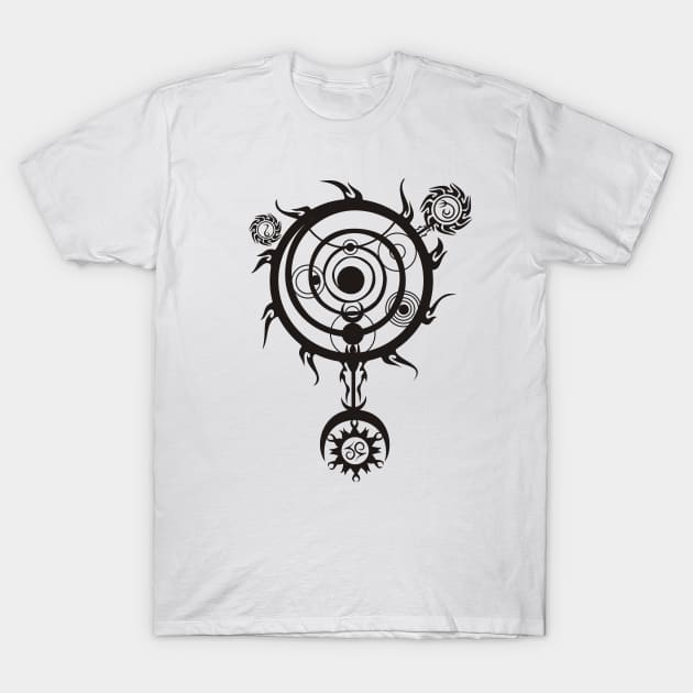 Black Spell Magic Circle T-Shirt by Leonard